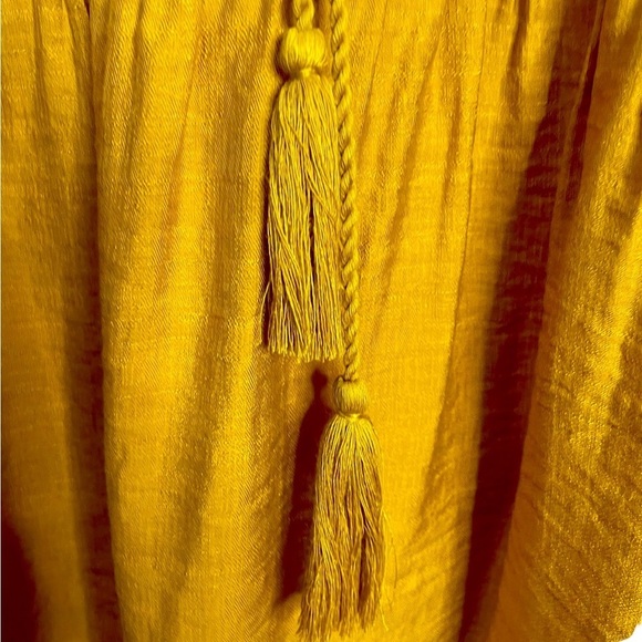 C+D+M dark mustard sleeveless boho pheasant style dress size medium midi - Picture 5 of 10